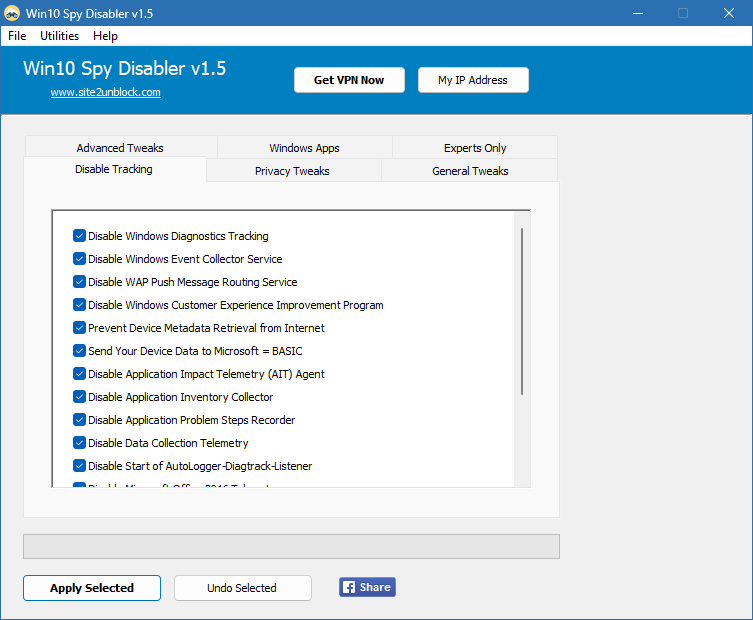 Win10 Spy Disabler для Windows