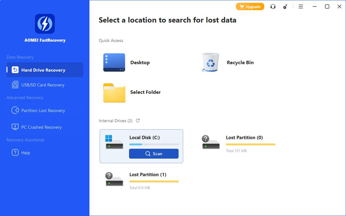 AOMEI FastRecovery для Windows
