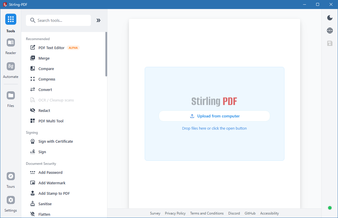 Stirling PDF для Windows