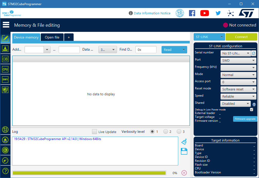 STM32CubeProgrammer для Windows