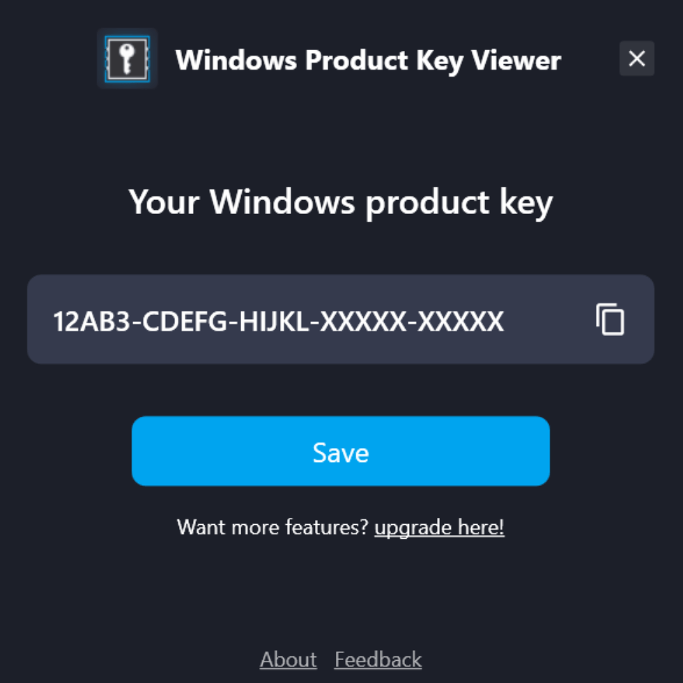 Ashampoo Windows Product Key Viewer для Windows