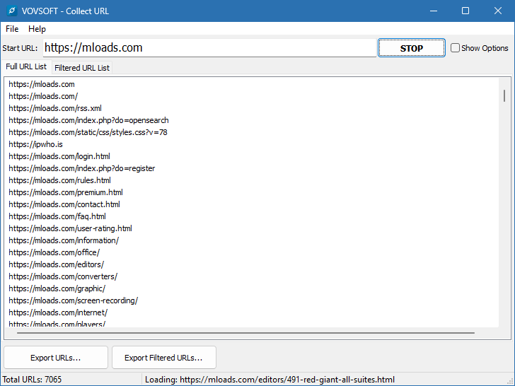 VOVSOFT Collect URL для Windows