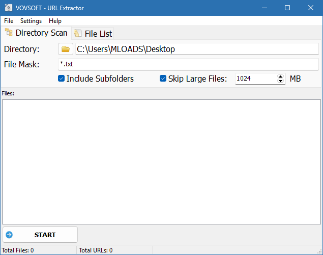 VovSoft URL Extractor для Windows