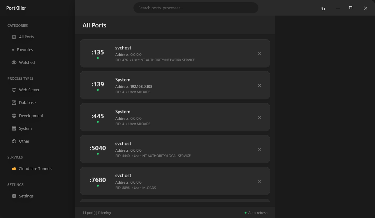 PortKiller для Windows