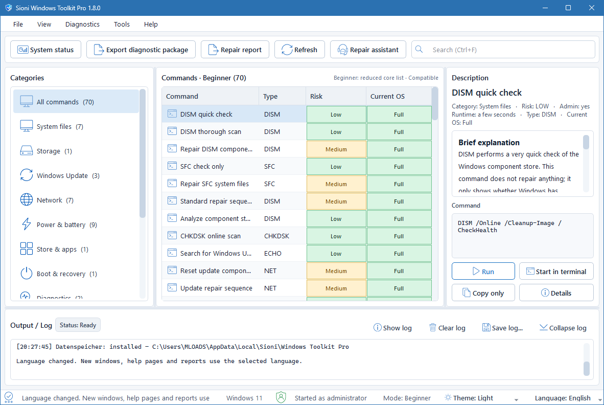 Sioni Windows Toolkit Pro для Windows