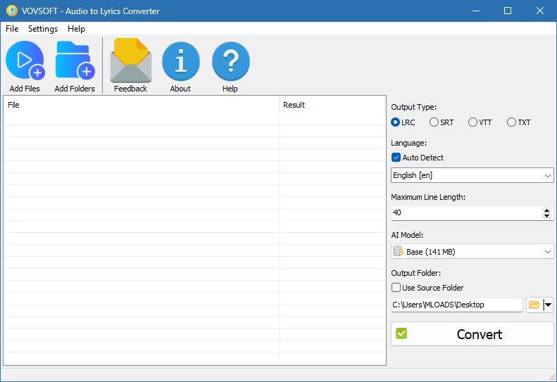 Vovsoft Audio to Lyrics Converter с ключом и кряком