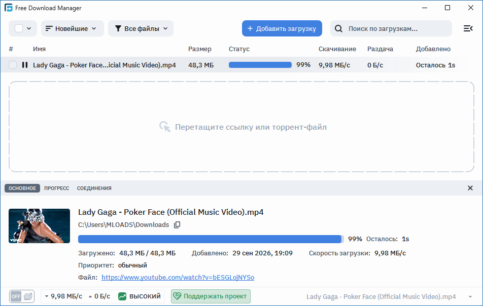 Free Download Manager для Windows